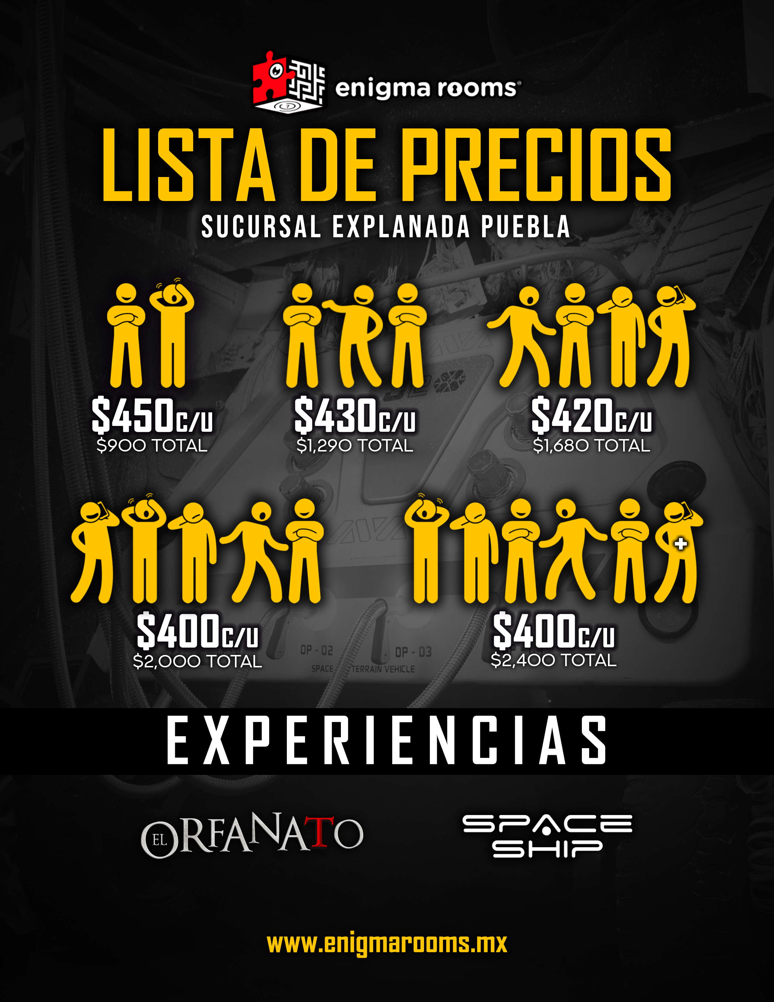 Precios Enigma Rooms Explanada Puebla